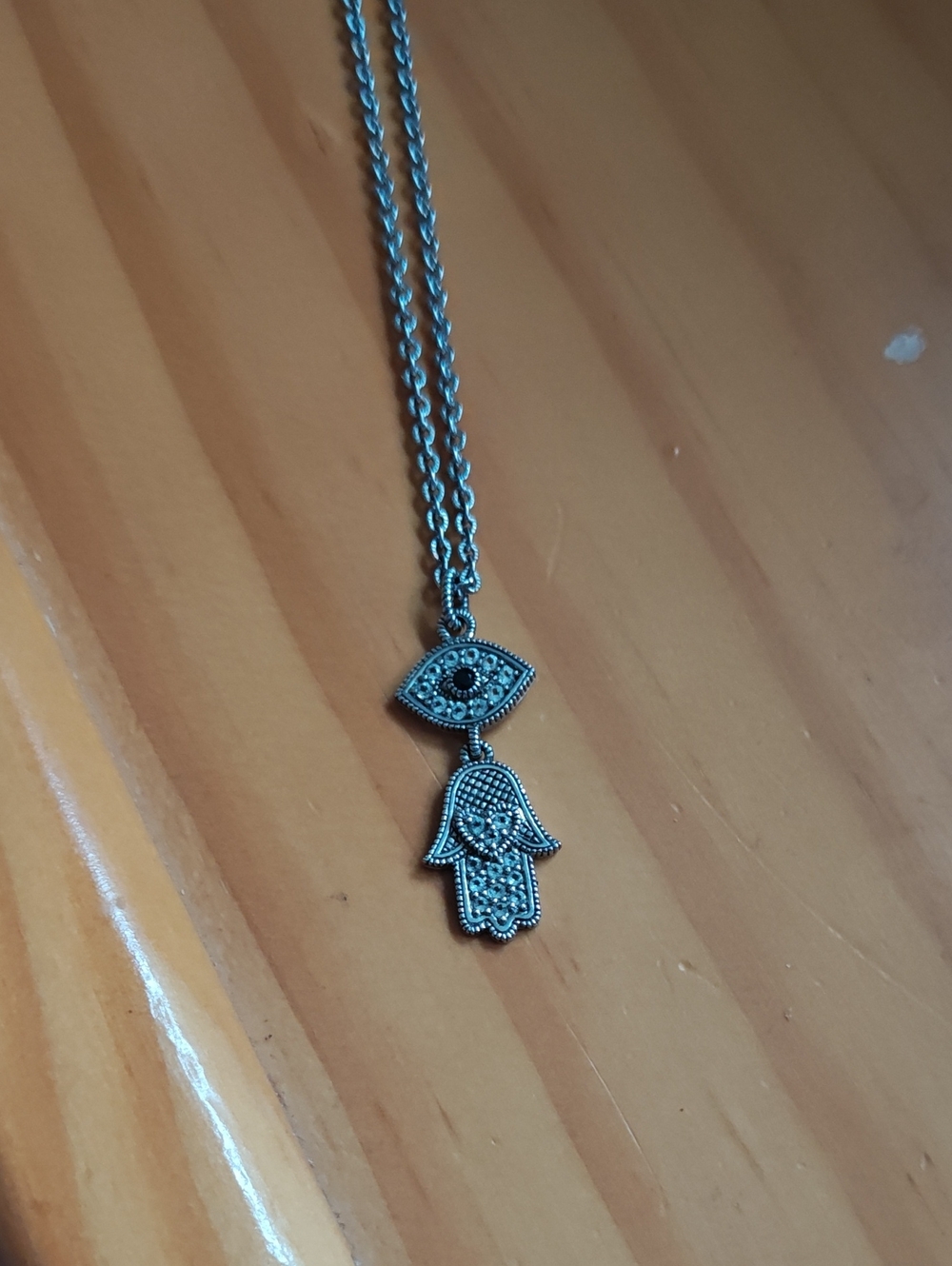 Authentic Judith Ripka 925 Sterling And CZ Evil Eye Hamsa Necklace
